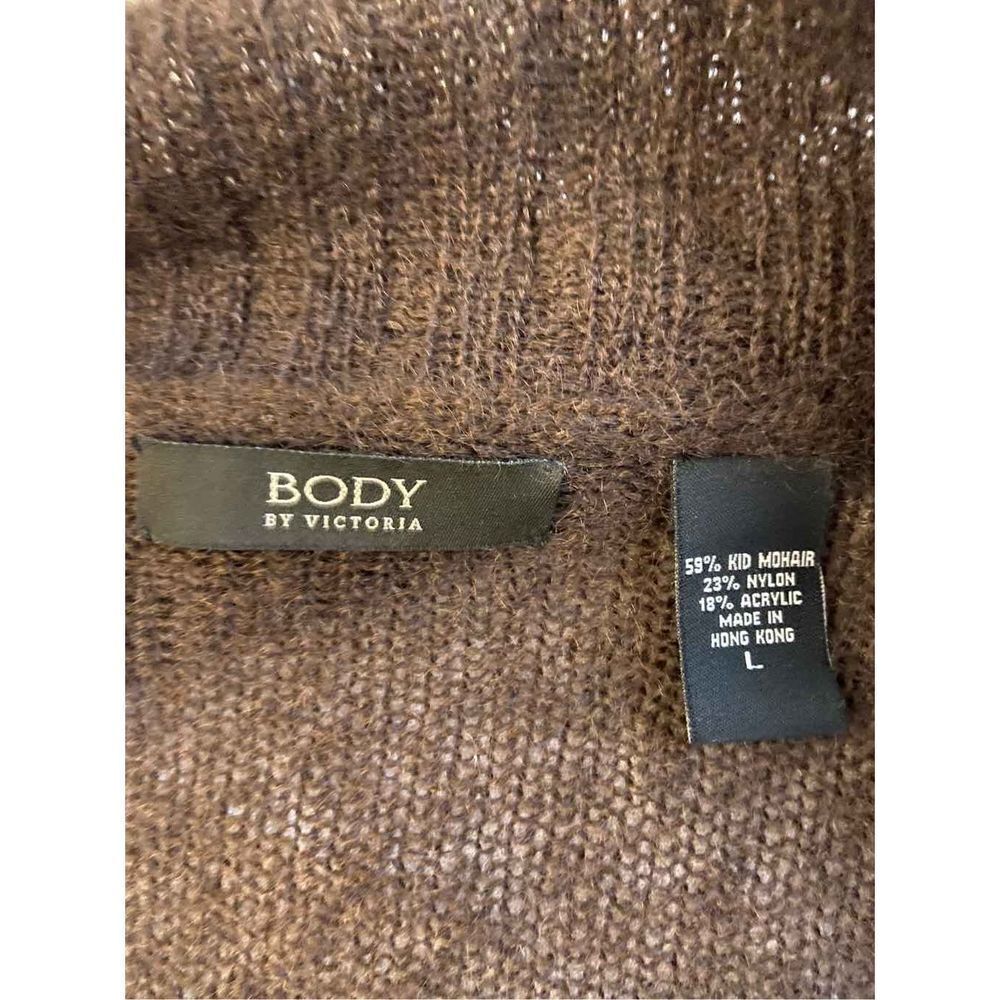 Vs Body by Victoria Mohair sweater brown large cowl neck cardigan "No Belt" L‎ - Picture 8 of 11